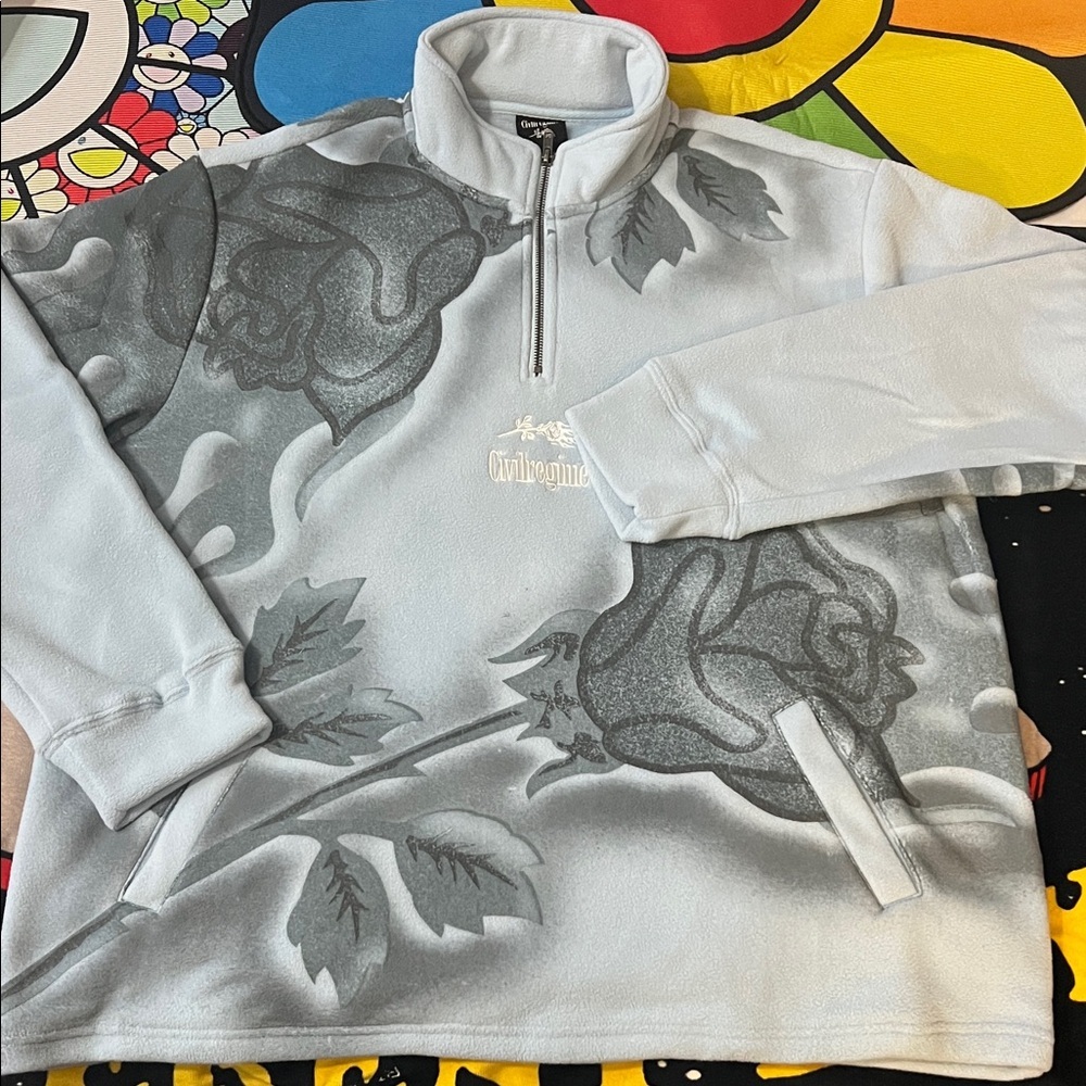 Civil Regime Ultra Quarter Zip in Pale Blue